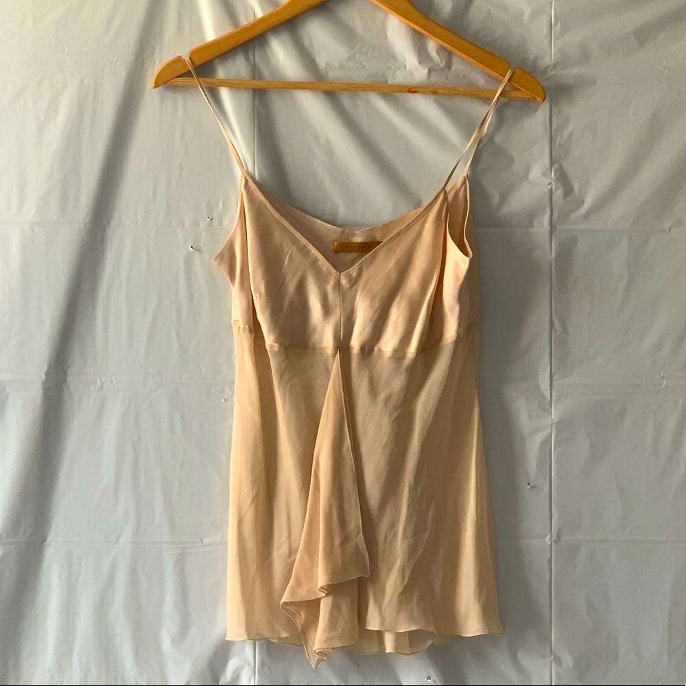 D. Exterior size 44/ Medium 100% Silk Spaghetti Strap Tank
